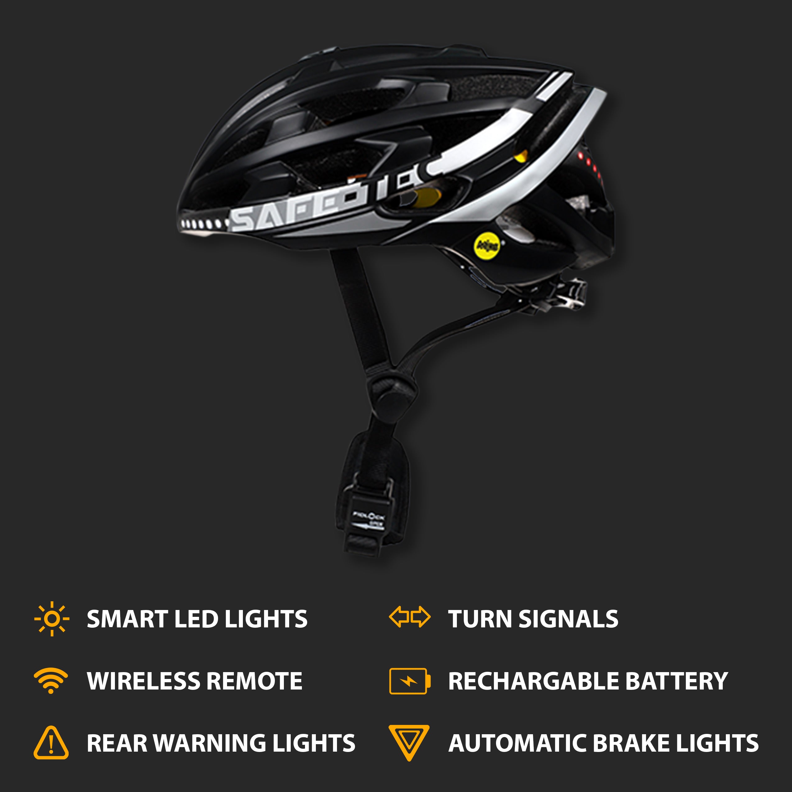 Safe-Tec TYR 2 Smart Bicycle Helmet - Demon Electric